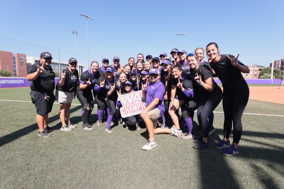 GCU_Softball's tweet photo. With 6 games left to play the Lopes have clinched a share of the WAC West regular season title! 🏆🤘 https://t.co/QJXFWmxPWO