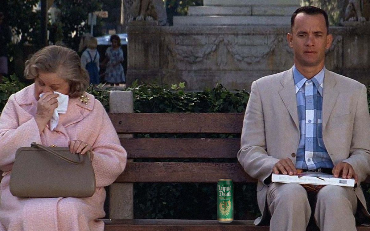 Day 5 of photoshopping Liquid Death into iconic movie scenes until we run out of iconic movie scenes.