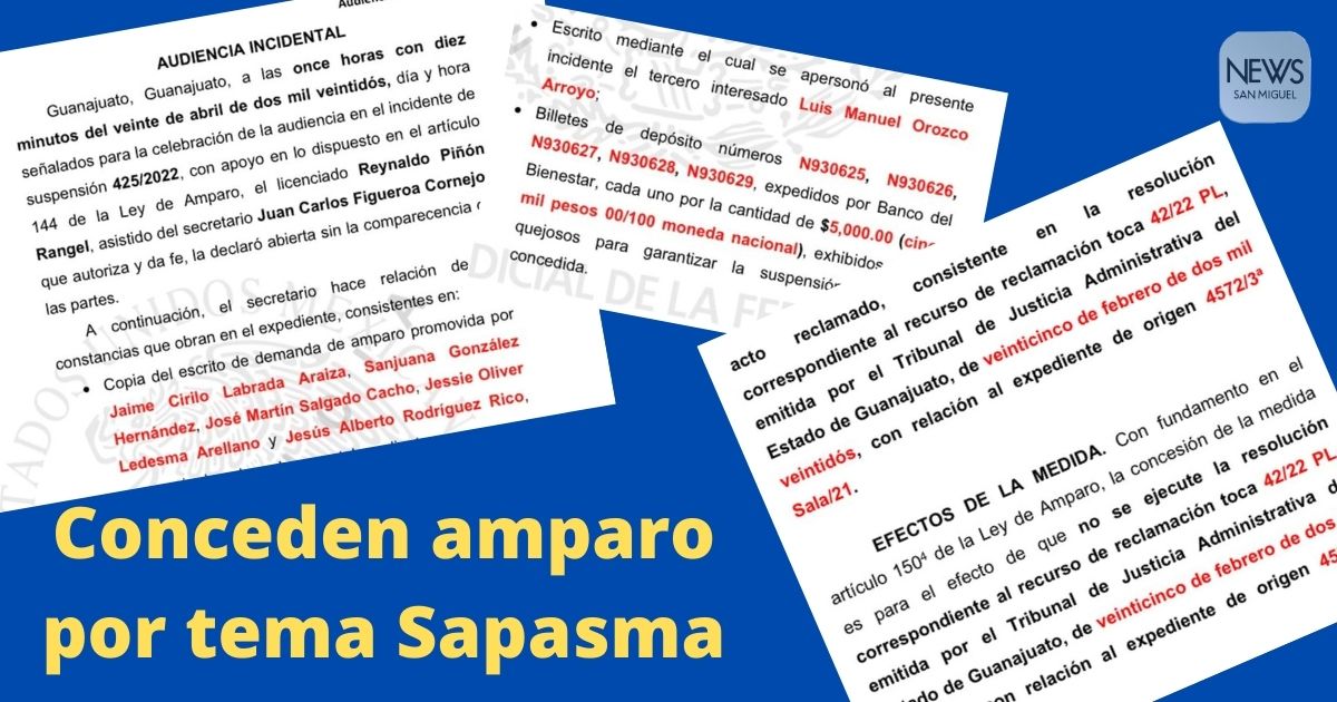 NewsSanmiguel's tweet photo. Juzgado de Distrito concede #amparo a Consejo de @ChaakSapasma; ordena dejar sin efecto la resolución dictada por un magistrado del @TJAGuanajuato y dejar el Consejo presidido por Jaime Cirilo Labrada
#Sapasma
#SanMigueldeAllende https://t.co/mmhvneLB8U