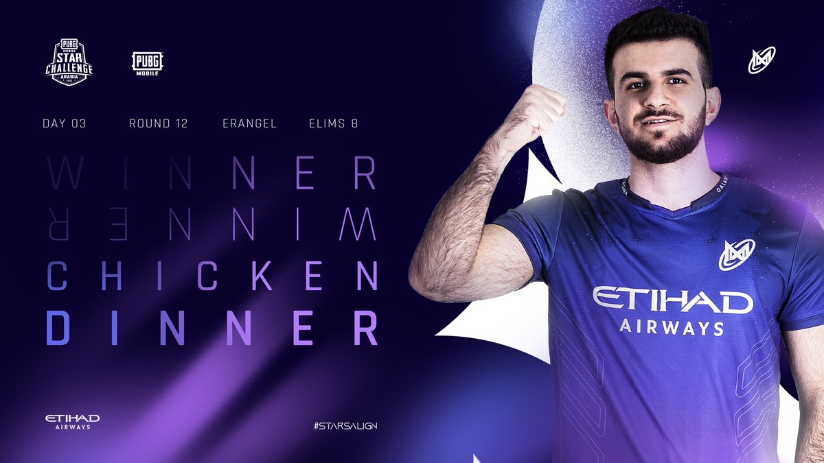 We close the night with a Chicken Dinner securing our first place spot  going into the final Day of #PMSCArabia!

#StarsAlign #NGXpubgm