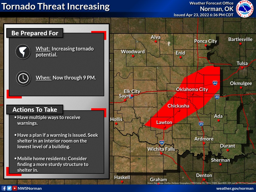 NWSNorman's tweet photo. Be prepared to take shelter if a warning is issued for your area! #OKwx https://t.co/YOvTbKH14z