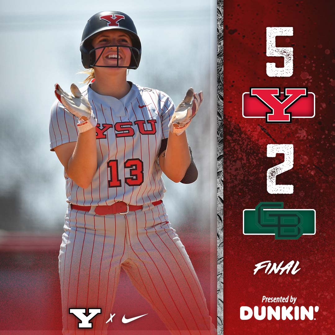 YSUSoftball's tweet photo. Saibene Ties RBI Record, Buffenbarger Gets 700th K in Sweep of Green Bay 

📓: https://t.co/g38qIlJgLR 

#GoGuins https://t.co/lRF5QL8t8m
