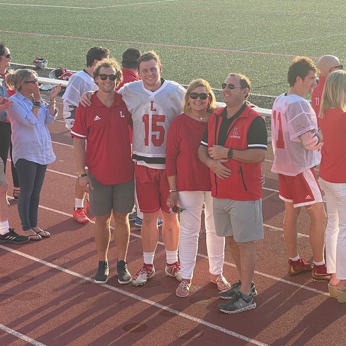 LynchburgSwim's tweet photo. Congratulations to senior swimmer/lacrosse player @_ChrisJennings on celebrating senior night! Proud of you and all of the men of @LynchburgMLAX being honored! https://t.co/c5d3xlzJaU