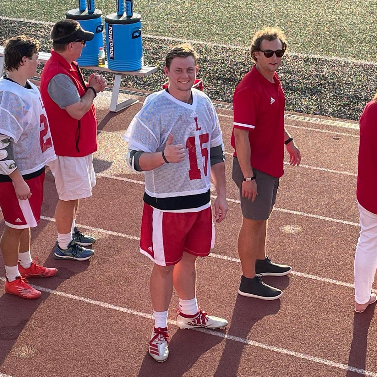 LynchburgSwim's tweet photo. Congratulations to senior swimmer/lacrosse player @_ChrisJennings on celebrating senior night! Proud of you and all of the men of @LynchburgMLAX being honored! https://t.co/c5d3xlzJaU