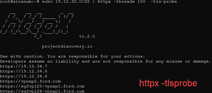Jhaddix's tweet photo. httpx -tls-probe 

vs 

Cero (https://t.co/CFRV9YPqWe)

vs 

httpx -> nuclei ssl-dns-names.yaml

for certificate parsing (see the previous post). https://t.co/4PwOAWaO3z