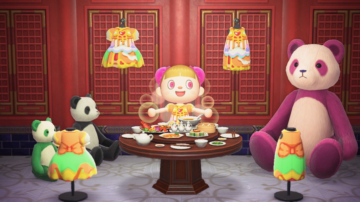 dotpochipochi's tweet photo. 「きらめくヌードルエモーション！」

◇キュアヤムヤム
(デリシャスパーティ♡プリキュア)

※ふんわりシルエットVer.と、チャイナドレス風そでなしVer.の2種類ご用意しました！お好みでどうぞ����
※着用時の比較はリプ先を参照ください🐉

#あつ森 #マイデザイン #precure  #デパプリ https://t.co/ALDeooYFgU