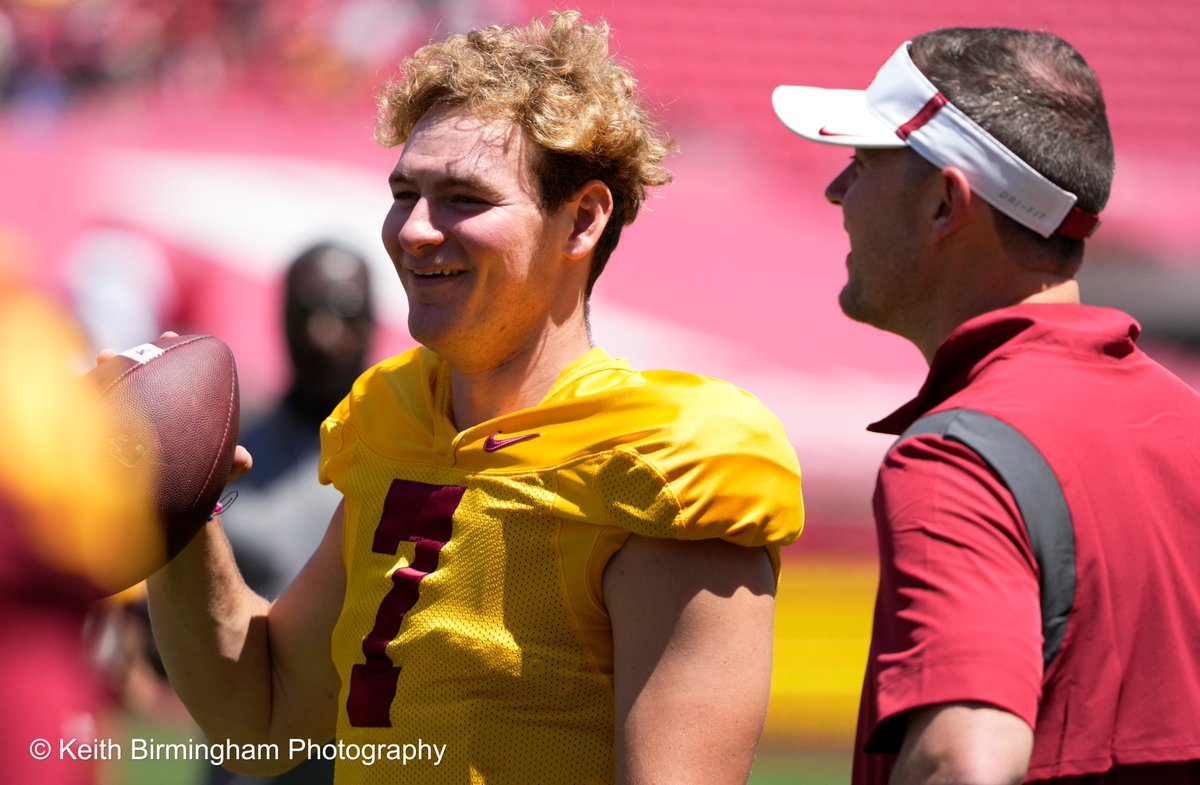 photowkb's tweet photo. USC Trojans during the Spring football game at the Los Angeles Memorial Coliseum in Los Angeles. @pac12 #pac12 @NCAAFootball #ncaa @uscfootball @USC_Athletics #usc #football #usctrojans #losangeles #lincolnriley #calebwilliams #mariowilliams #millermoss https://t.co/eJH7i9cg97