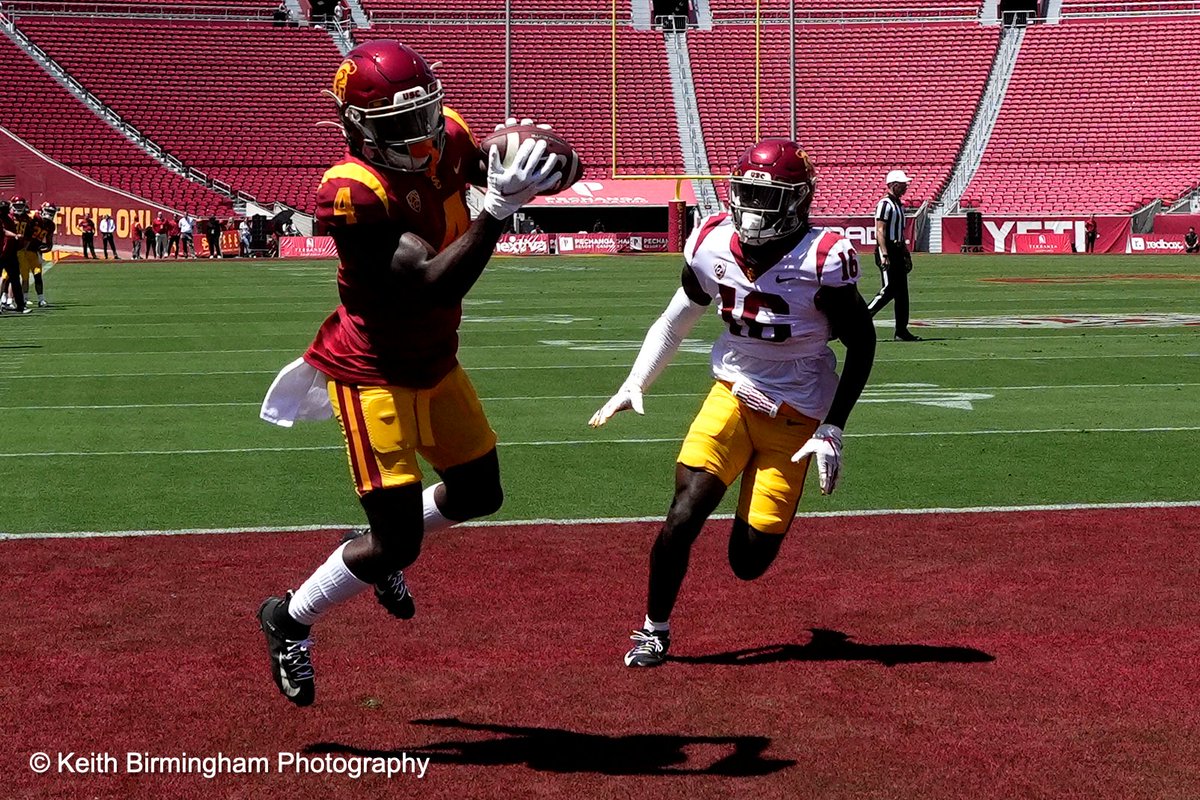photowkb's tweet photo. USC Trojans during the Spring football game at the Los Angeles Memorial Coliseum in Los Angeles. @pac12 #pac12 @NCAAFootball #ncaa @uscfootball @USC_Athletics #usc #football #usctrojans #losangeles #lincolnriley #calebwilliams #mariowilliams #millermoss https://t.co/Oey7SbP2Vt