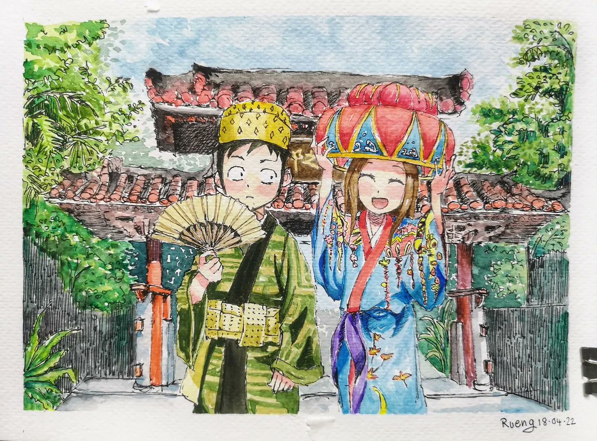 RuengC's tweet image. So cute : Japan style
#FANART #Watercolor #pigma