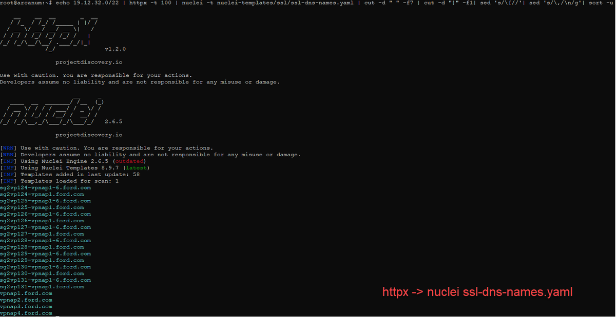 Jhaddix's tweet photo. httpx -tls-probe 

vs 

Cero (https://t.co/CFRV9YPqWe)

vs 

httpx -> nuclei ssl-dns-names.yaml

for certificate parsing (see the previous post). https://t.co/4PwOAWaO3z