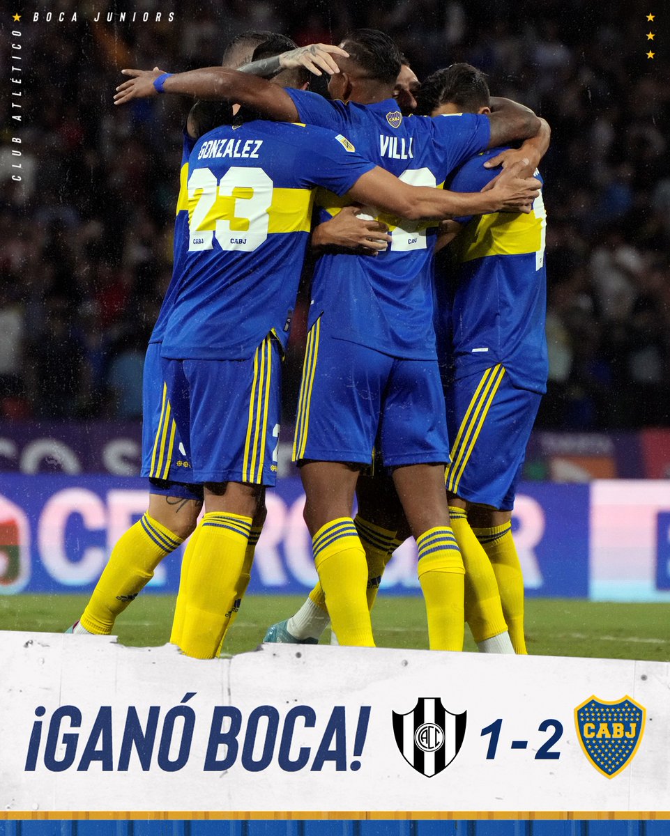 BocaJrsOficial's tweet photo. 🔚 ¡Ganó #Boca! 

⚽️ Central Córdoba 1 – Boca 2

☑️ Goles: Eduardo Salvio x2.

#VamosBoca 🟦🟨🟦
#CopaDeLaLiga https://t.co/KnbFhtvz3v