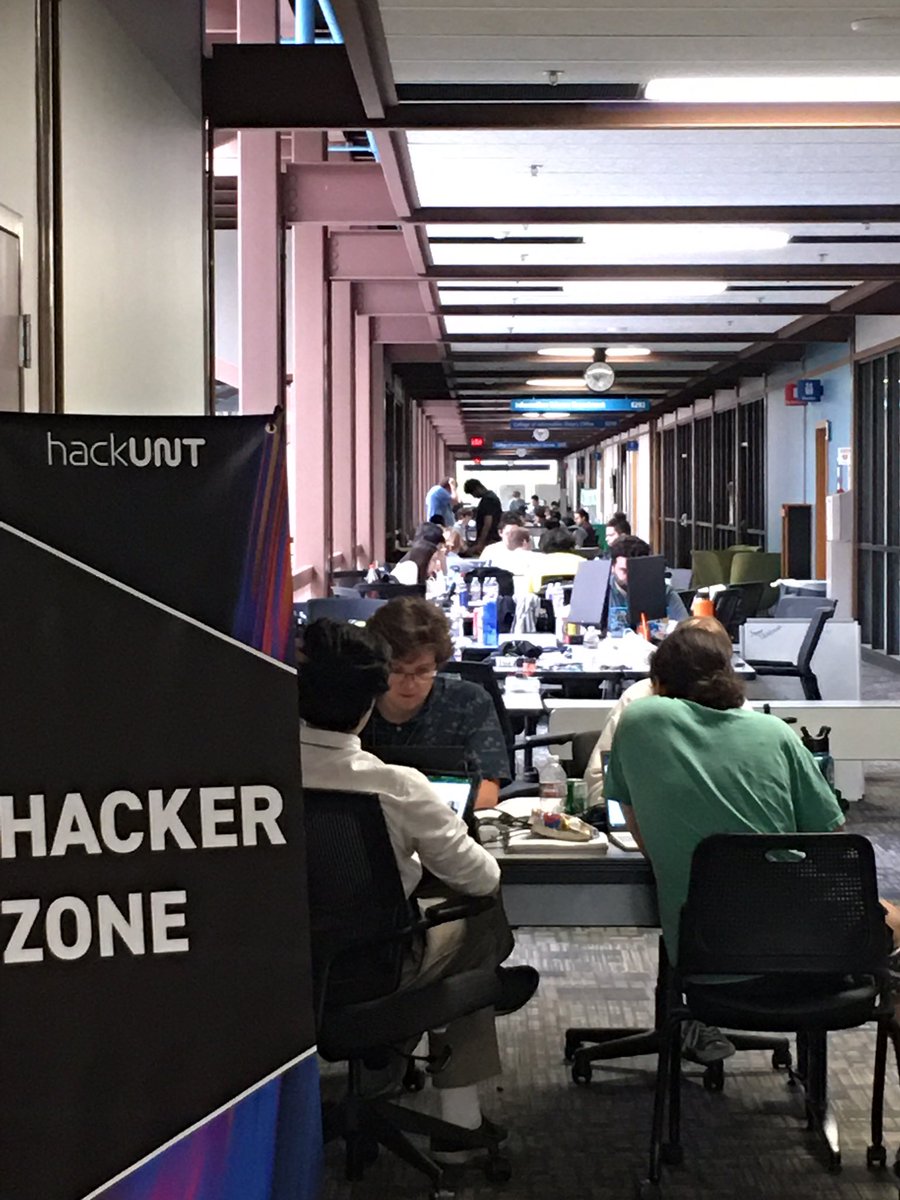 rmb194's tweet photo. 2022 @OfficialHackUNT in progress in UNT DIscovery Park. Awesome weekend of learning and creating. Company sponsors looking to recruit promising engineers, programmers, others. @UNTsocial @UNTPrez @UNTCOI @UNTCENG @UNTCENGdean @kinshuk1 https://t.co/l1OJdBhytW