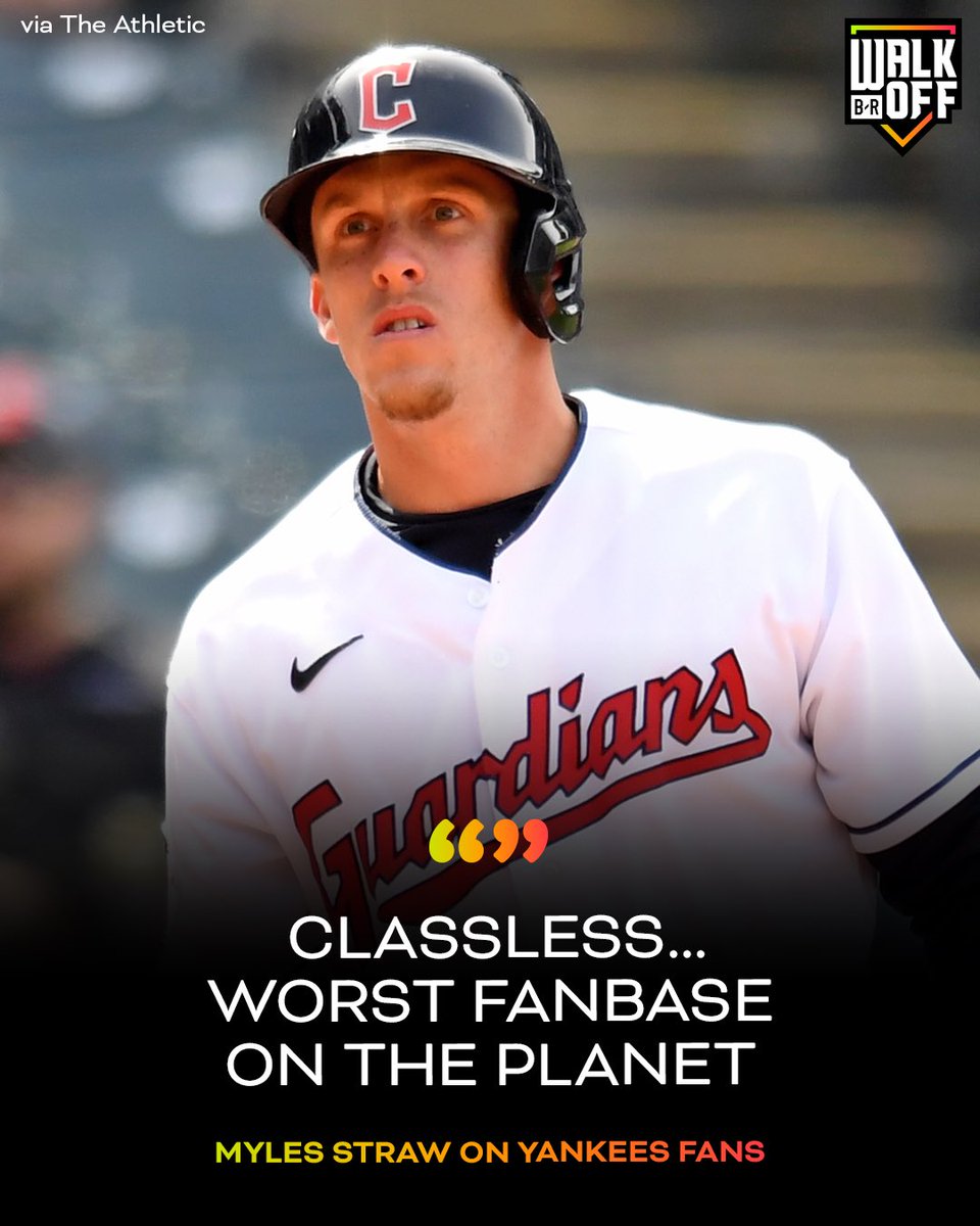 BleacherReport's tweet photo. Myles Straw did not hold back after the postgame clash with Yankees fans 👀 @BRWalkoff 

(via The Athletic) https://t.co/WL9Ds460X4
