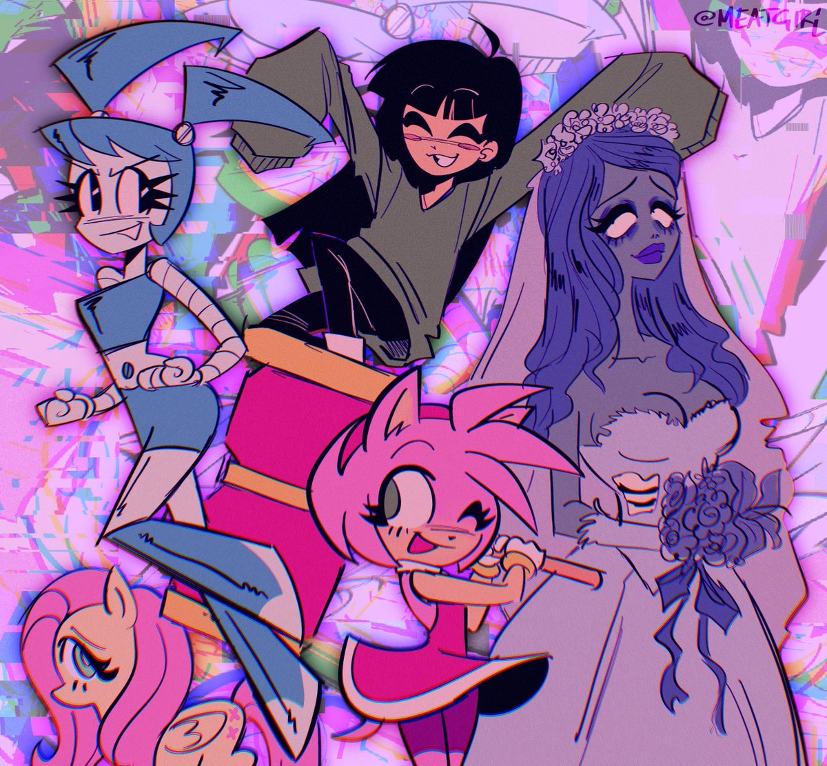 meatgirI's tweet photo. cartoon girls i did my best to draw from memory https://t.co/neQQ0sqAxP