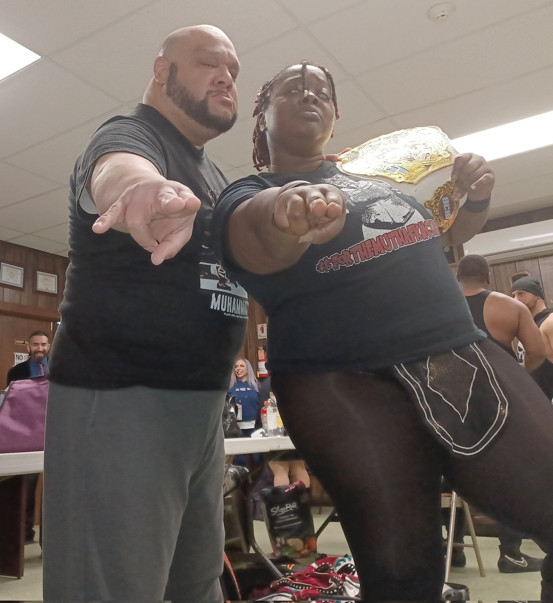 RuthlessLaLa's tweet photo. Sooooooo a Monsta & a Gawd walks in....... Nuff Said #MonstaMack #MzWhatThatLariatDo https://t.co/qr6gw90sKc