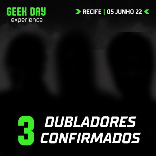 GeekDayXP's tweet photo. TRÊS dubladores confirmados no Geek Day Experience!! 😱

Estarão presentes em painéis e para Meet and Greet!! 💚

Conseguem adivinhar quem são??

Recife - 5 de Junho de 2022 ✅

#gdxp22 #dublagem #marvel #dc #animes #gamer #geek #geekdayexperience https://t.co/eXTLwYtkLA