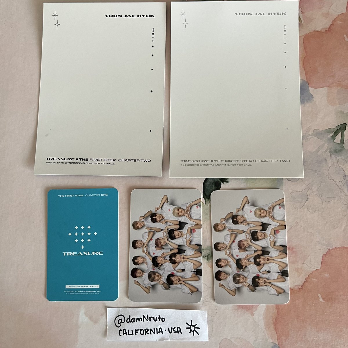 damnruto's tweet photo. WTS

#TREASURE The First Step #JAEHYUK PC bundle

Have:

2 x Ktown POB (same)
1 x first press 
2 x postcard

Want: $20 + free tracked shipping
Location: 🇺🇸
WW: No
@teumetradeusa https://t.co/ySnVKFlQYS