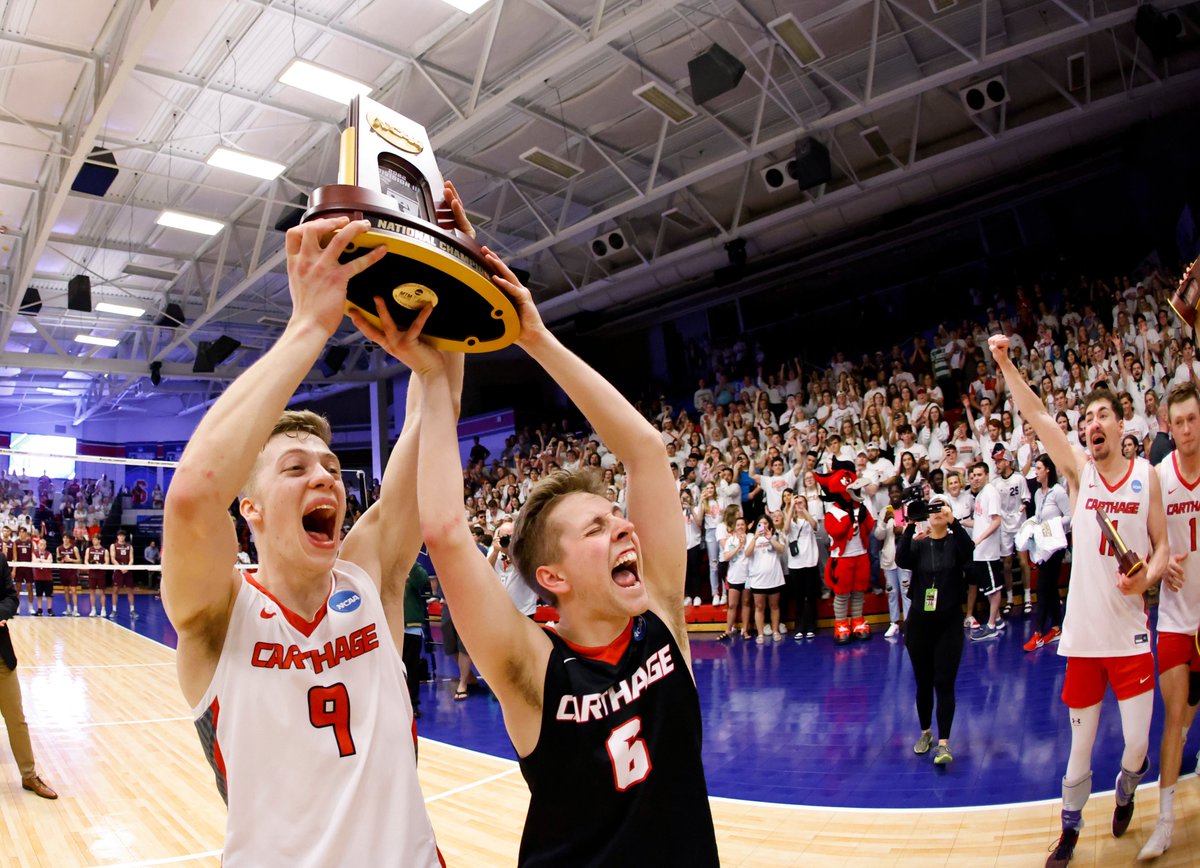 NCAADIII's tweet photo. Congratulations to the 2022 Division III Men's Volleyball National Champions, Carthage College! #d3vb 🏆 https://t.co/QWTeZ2lovz