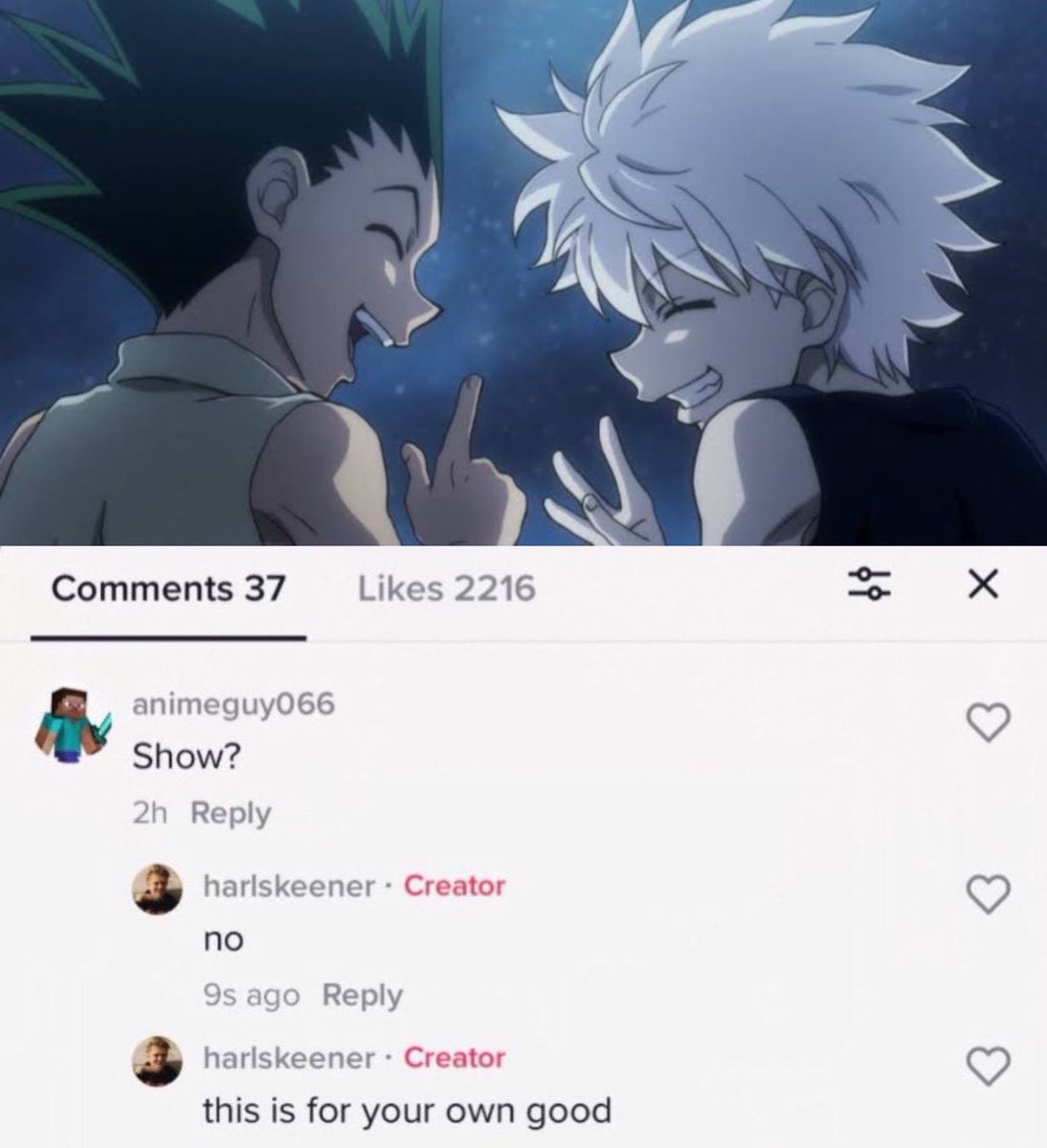 ihsoka's tweet photo. episode 37 alone can fool anyone that hunter x hunter is solely a fun adventure anime https://t.co/u4Chuh3KA9