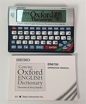 OfficeEquipmenD's tweet photo. Seiko ER6700 Concise Oxford Dictionary Thesaurus &amp; Encyclopedia. Solvers &amp; Games https://t.co/oviDWDFK7M eBay https://t.co/7AYuhxYMTH