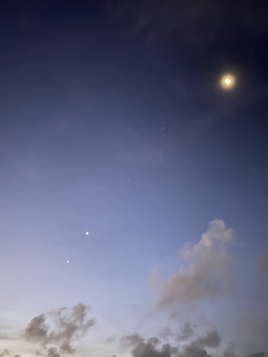 therandomswill's tweet photo. Not every day you see Jupiter, Neptune, Venus and Mars alignedโฆ with bonus Moon. The first time since 947 AD. Incredible. #ThePlanetsHaveAligned https://t.co/dZuYkY6iYD