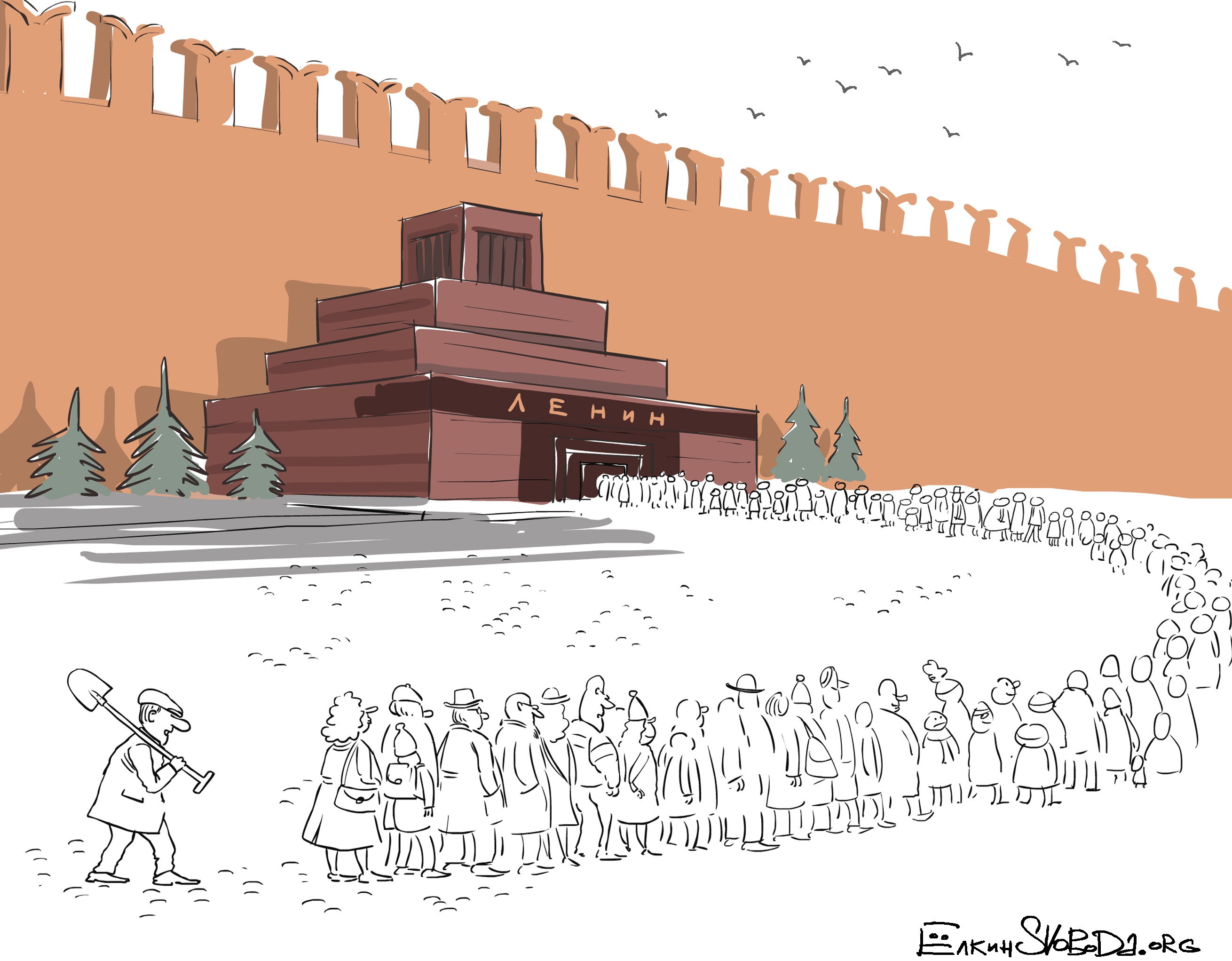 Ленин в мавзолее карикатура
