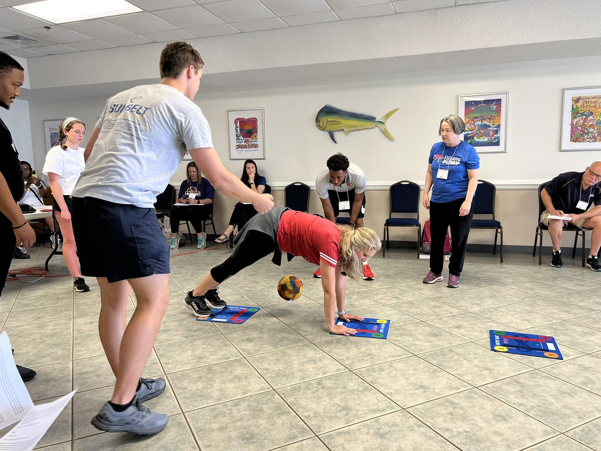 coacho27's tweet photo. @asahperd @Erin_Reilly7 Great presentation today on Brain Pump! Many ideas to help students with visual tracking,core strength,crossing the midline,developing the vestibular system, and proprioception. #SpringConference22 https://t.co/Uh95CdPwcR