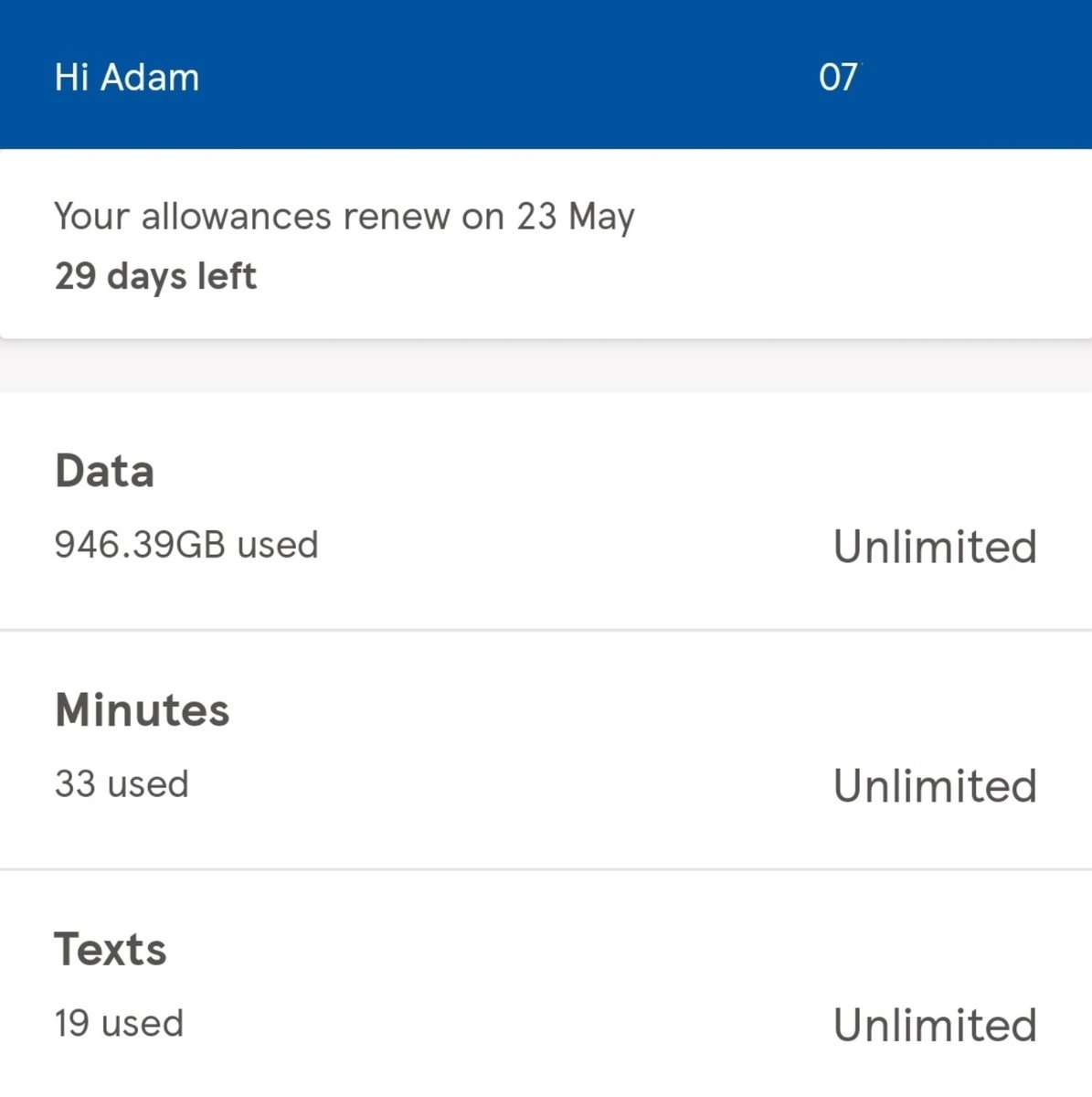 redrumsilence's tweet photo. @tescomobile I feel your usage estimate is slightly optimistic 🤣 at least I'm unlimited! 🙌 https://t.co/zS7x20kKdD