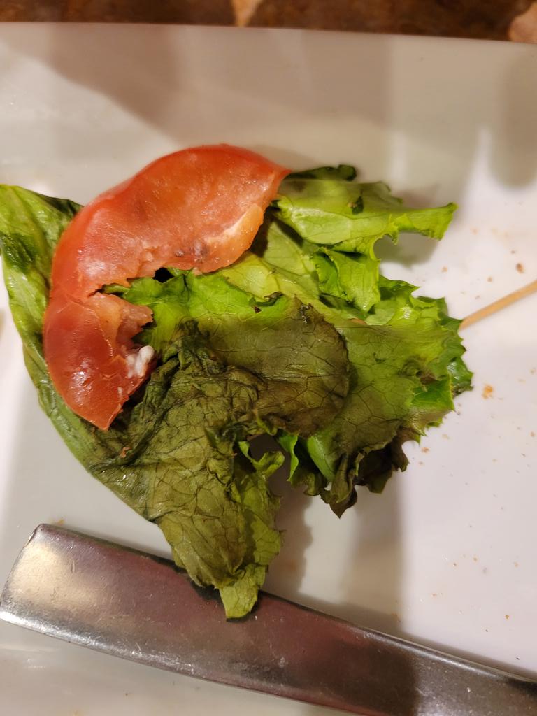 justjen246's tweet photo. @eatatperkins moldy tomatoes and wilted lettuce.. not good Perkins! Someone needs to check in on this resturant its horrible from the service to the food https://t.co/S1DLvCSvQI