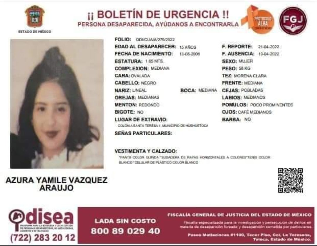 dici1380's tweet photo. ¡Por favor ayudame a localizarla urgente! 23/04/2022

#TeBuscamosYamile https://t.co/b1guLhAbap