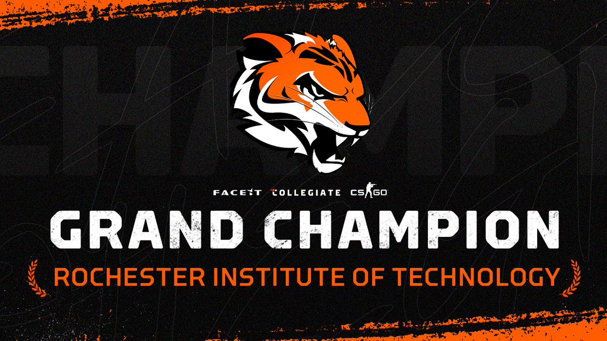 FACEITCollege's tweet photo. In a 3-0 Grand Finals SWEEP (16-6, 16-7, 16-8), @RITesports shuts down @Longhorn_Gaming's season-long undefeated streak to become the Spring 2022 @FACEIT NA #CSGO Collegiate CHAMPIONS! CONGRATULATIONS! 🏆 https://t.co/lv4zSLb8yq