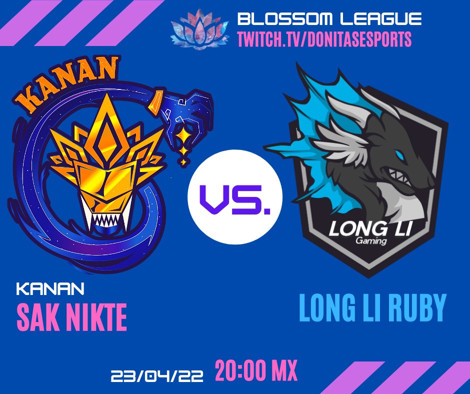 KuyucSak's tweet photo. Hoy vamos por la segunda victoria en #BlossomLeague en punto de las 8PM MX vs #longligaming
En vivo en: https://t.co/4uNP3tbMqN.
No dejes de apoyar a las jugadoras y recuerden dejar su #goKanan para hacernos presentes.
#goKanan #goKSN #LeagueOfLegends #esportsFem #ligaFemenil https://t.co/dcrh6RP2ia