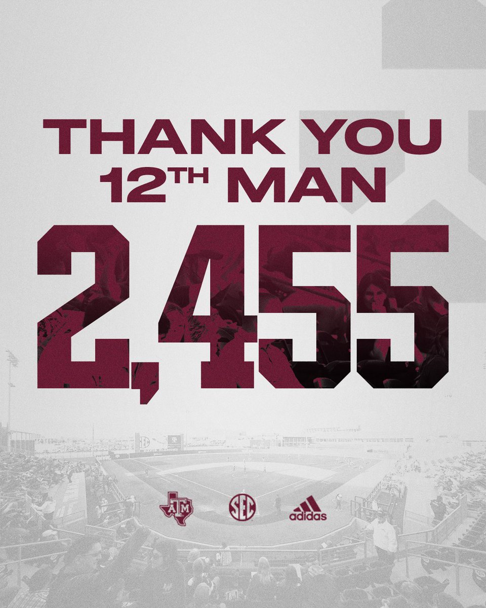 AggieSoftball's tweet photo. 𝑰𝑵𝑪𝑹𝑬𝑫𝑰𝑩𝑳𝑬.

For the second-straight night, you've helped us fill Davis Diamond. Thank you, #12thMan ♥ https://t.co/isy0pdw7lh