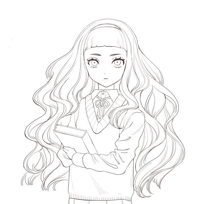 うにょうにょの髪の毛は描いててとても楽しい 