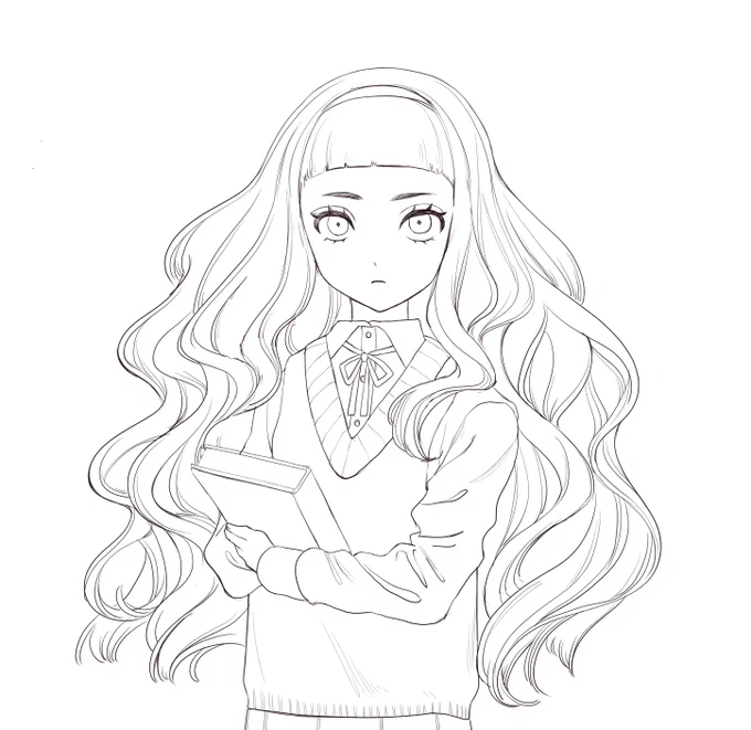 うにょうにょの髪の毛は描いててとても楽しい 