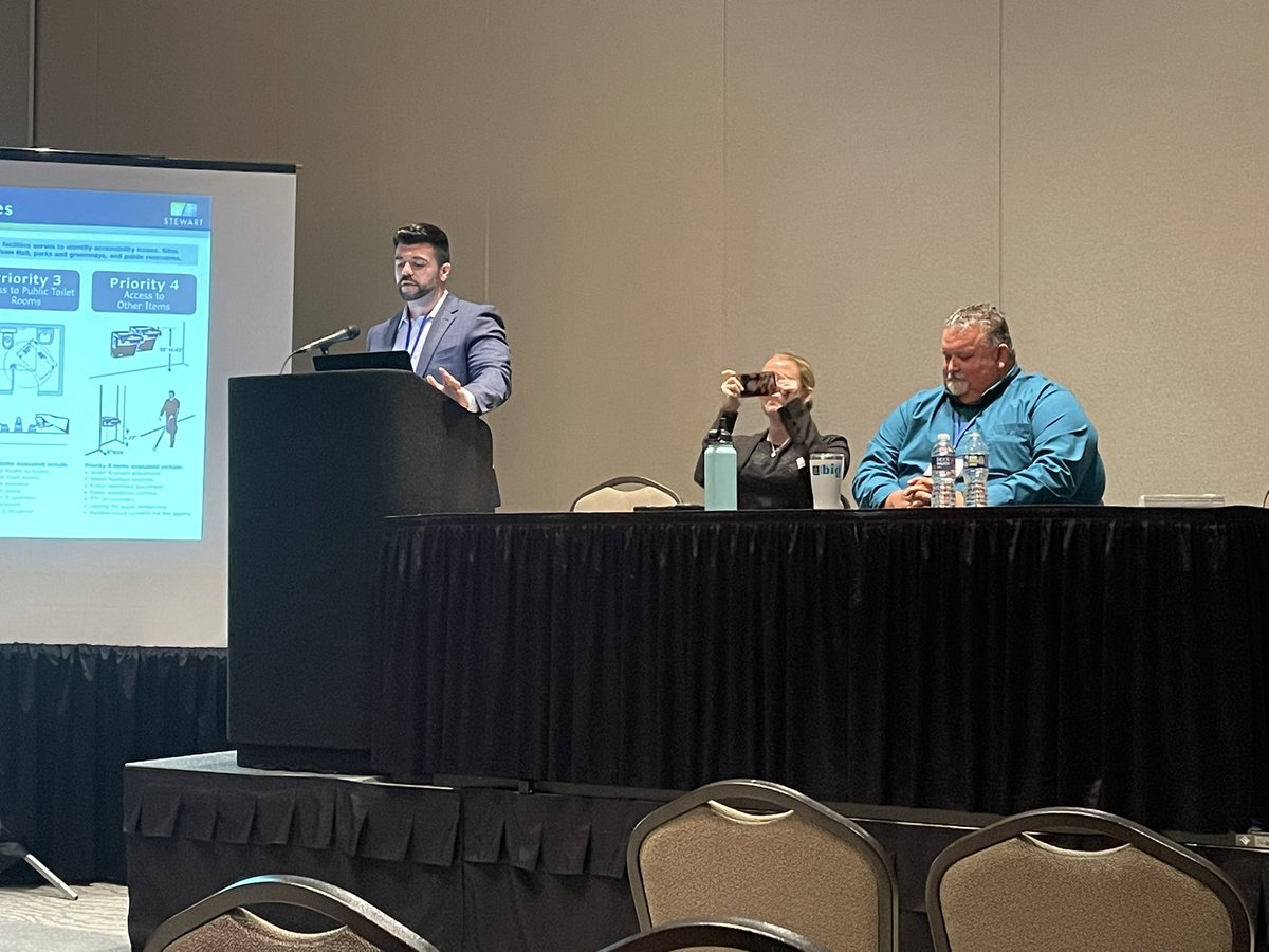 dougtaylor1016's tweet photo. Stewart was a proud sponsor of the 2022 NCAMPO Conference! Our Transportation Planning Team also presented on ADA Compliance and Transition Plans. Harrison Wenchell and Joan Lyons did a great job of detailing our process for partnering with municipalities for ADA compliance. https://t.co/jlaN8yoESE