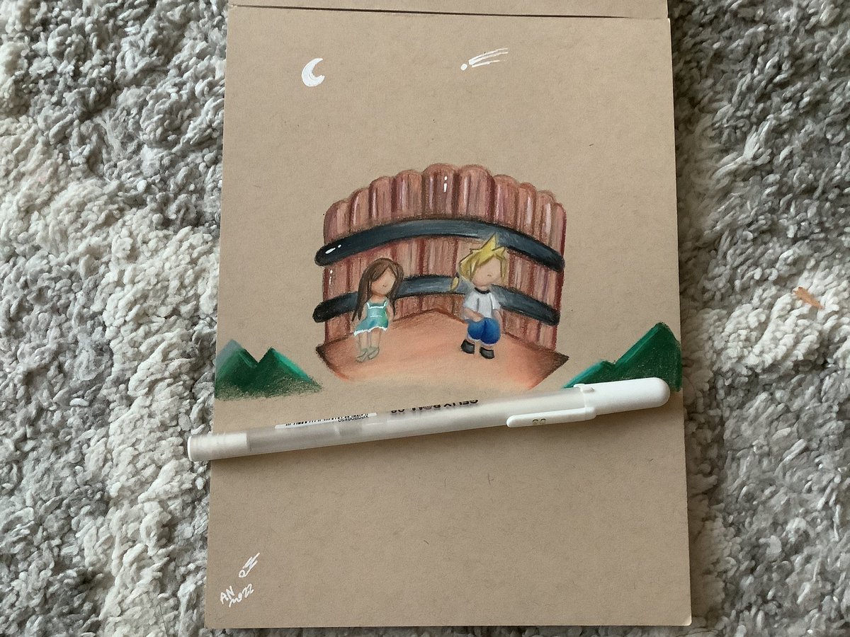 AdrielNikolao's tweet photo. Another Nibelheim Drawing of Cloud and Tifa (again) ☺️✍🏻 in Toned Tan Sketchbook

#FinalFantasy #FinalFantasy7Remake #FFVII #CloudStrife #TifaLockhart https://t.co/IR0PcLwiR3