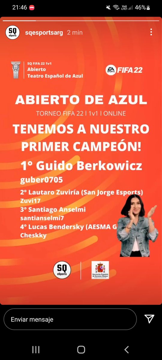 guber0705's tweet photo. Contento de ganar mi primer torneo!
Gracias a @Aesma_Gaming, excelente organización. https://t.co/B4QbCN9vj1