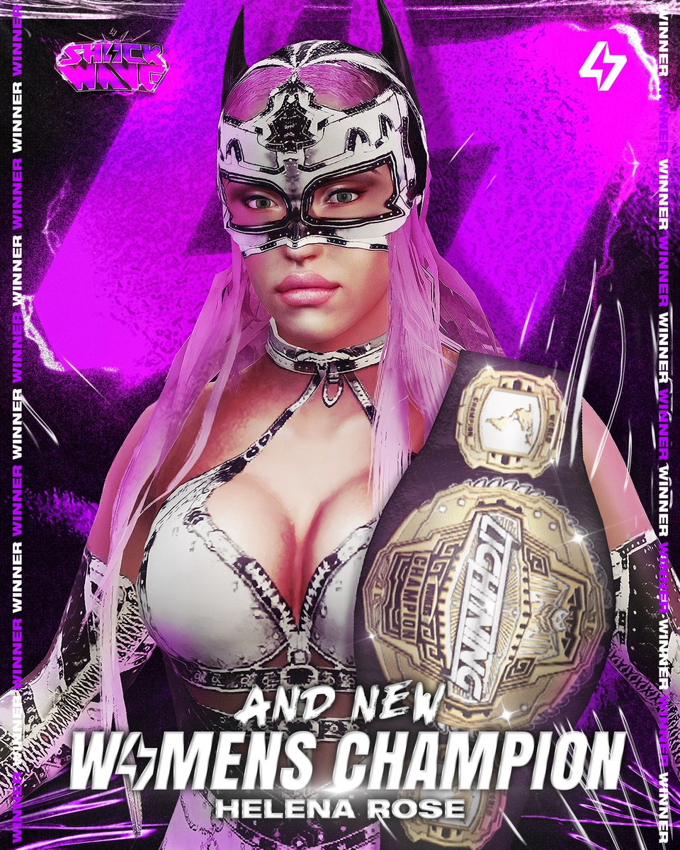 LightningCAW's tweet photo. ANDDDD NEW!!! 👾🌟
Throughout every trial and tribulation, in the face of adversity: these two have managed to achieve the upset and become your Inaugural Women’s Champion, @itsHelenaRose and World Heavyweight Champion, @IAmMiIan! 🏆💜 Congratulations on such an achievement. https://t.co/Ox0UBO4pfN
