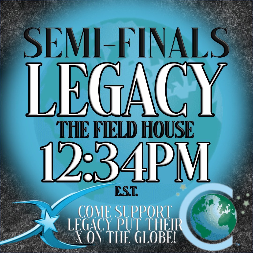 SpiritXtreme's tweet photo. Legacy is putting their X on the globe on Sunday at 12:34PM. If you’re in Florida, come support our 1st Year Worlds team in Semi Finals! #Wdol https://t.co/qK39UYSFQC