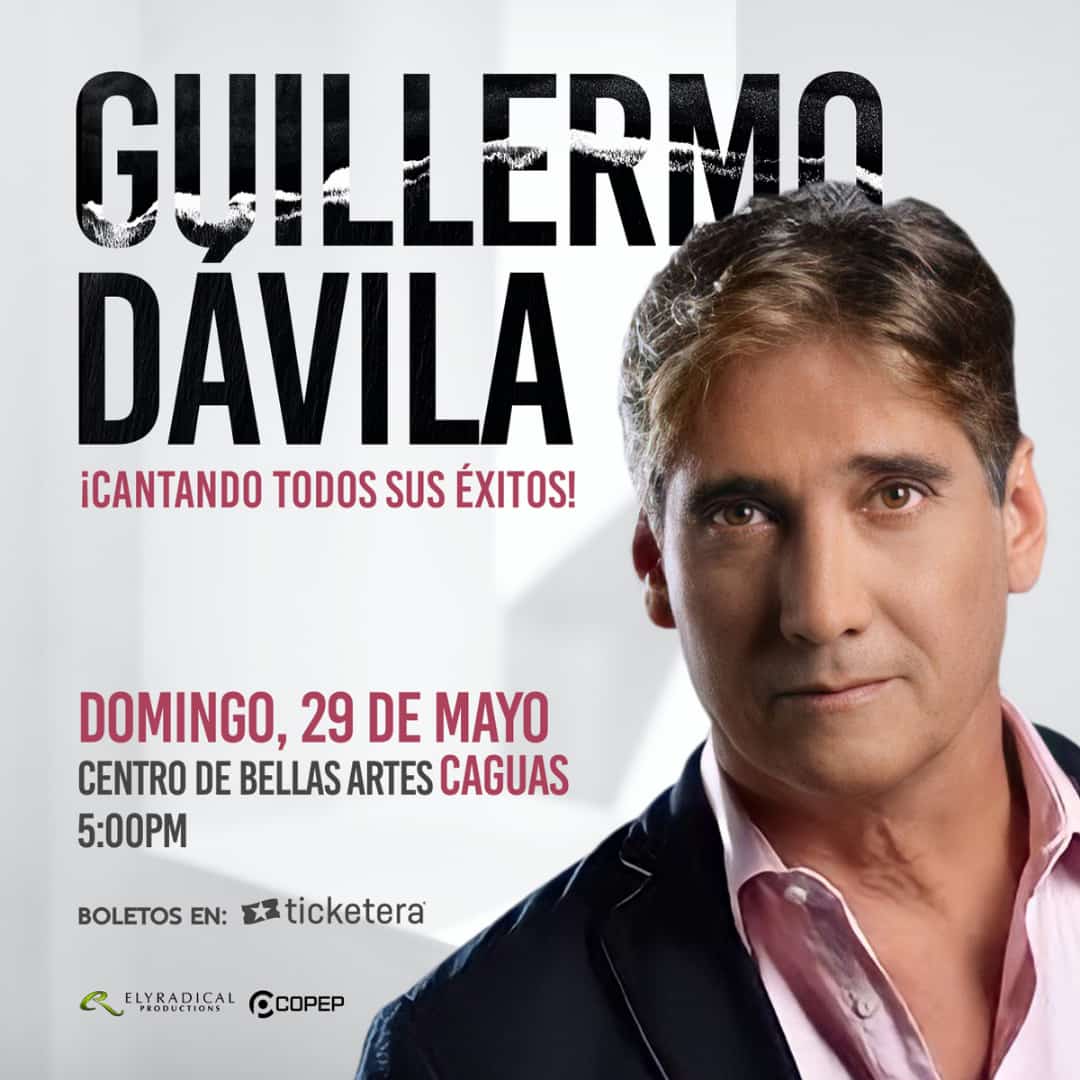 BellShowE's tweet photo. Regresa a Puerto Rico el ídolo de una generación Guillermo Davila Domingo 29 de Mayo Centro de Bellas Artes Caguas @gdavilaoficial @BellShowE https://t.co/ZgmgBKIYpP