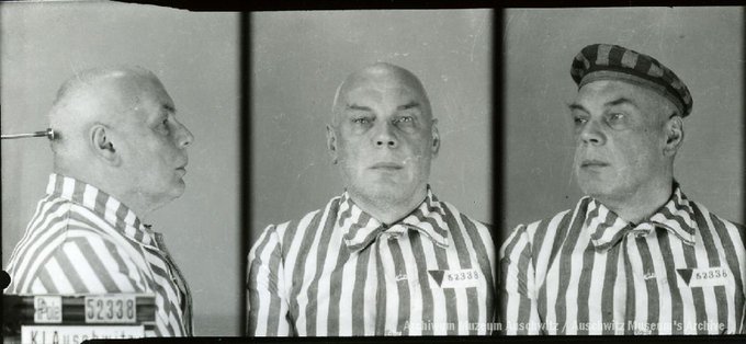 AuschwitzMuseum's tweet photo. 24 April 1885 | A Pole, Józef Woźniakowski, was born in Krakow. A lawyer.

In #Auschwitz od 25 July 1942.
No. 52338 (political prisoner)
He was shot in the camp on 11 October 1943. https://t.co/aqv5wi5XPY