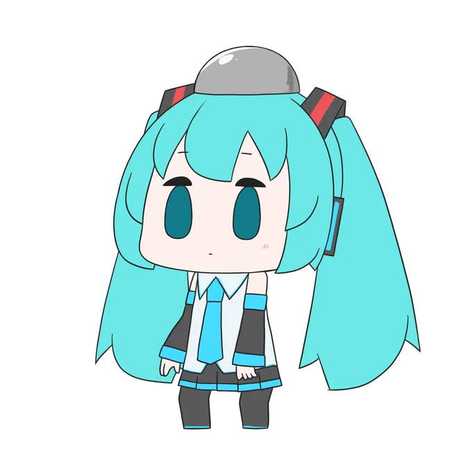 鉄製のボウルをかぶせられた初音ミク

#初音ミク 