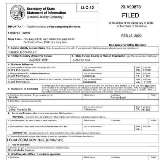 danicohnsdiary's tweet photo. How am I faking this ? Did yall know Jen is registered her daughter as a limited liability company. How is a child a company? This doesn't show your income ? This shows someone is a company. https://t.co/bHaom7maiL