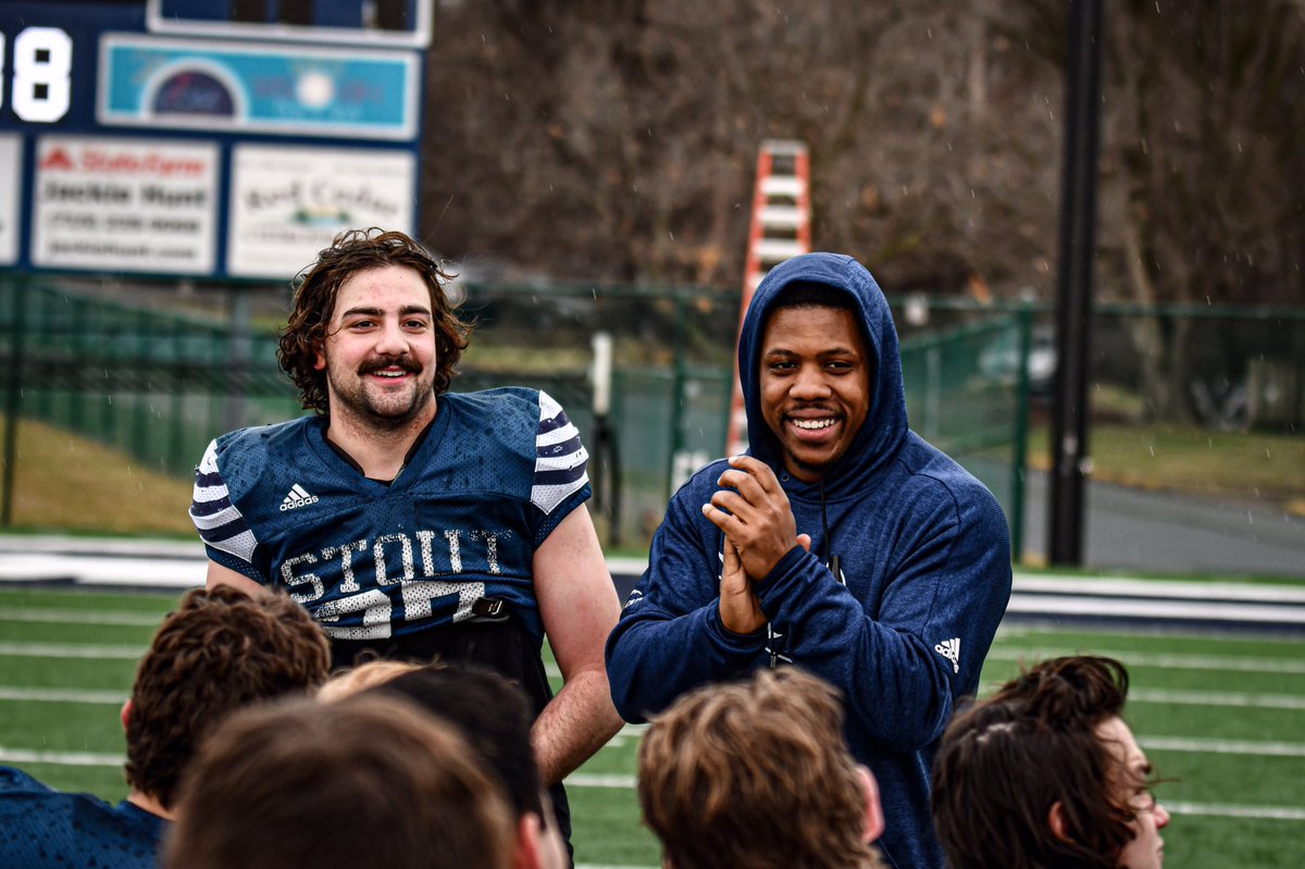 UWStoutFootball's tweet photo. GREAT DAY TO BE A BLUE DEVIL! 

Happy birthday @Coach_Key1 and @CarlReina5 

#BleedBlue | 🔵⚪️ | T.P.C https://t.co/1YjEwdgW6x
