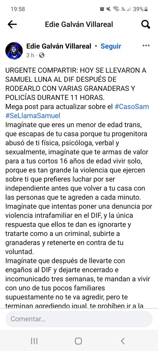 rizshi's tweet photo. En #NL a la #AdolescenciaTrans NO LA PROTEGEN. Hoy #SamuelLuna #CasoSam durante la madrugada fue RODEADO de unidades policiacas el lugar seguro donde se encontraba, COMO UN CRIMINAL, su "delito" ESCAPAR DE UNA FAMILIA VIOLENTA. En las imagenes @TheNowhereBlue narra lo sucedido: https://t.co/BplZdsW0eY