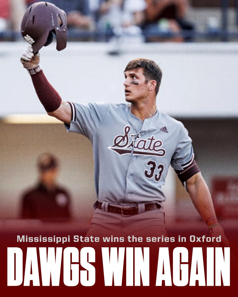 SECNetwork's tweet photo. DAWGS TAKE THE SERIES IN OXFORD 🐶

That's six consecutive series wins over Ole Miss for @HailstateBB❕ https://t.co/RFZqz7UO6N