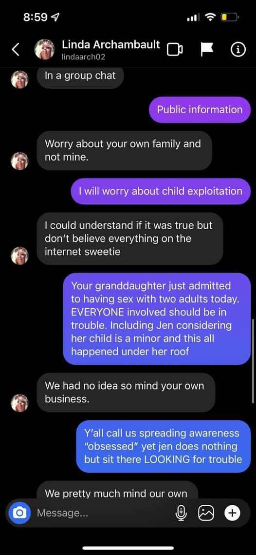 danicohnsdiary's tweet photo. I received these dms from a follow of mine. This is so noxious of ms Linda to complain to people that are concerned for #daniellecohn safety. This lady wants a check for something. Linda you need to see a doctor https://t.co/1pVjt8RbjO