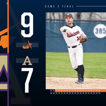 HopeCollegeBSB's tweet photo. VICTORY! @HopeCollegeBSB takes both games of a doubleheader at Albion College, winning 17-2 and 9-7. The MIAA-leading Flying Dutchmen raise their record to 20-6 overall and 11-2 in league play. #BeStrongBeTrue #d3baseball https://t.co/J3xzhBzASE