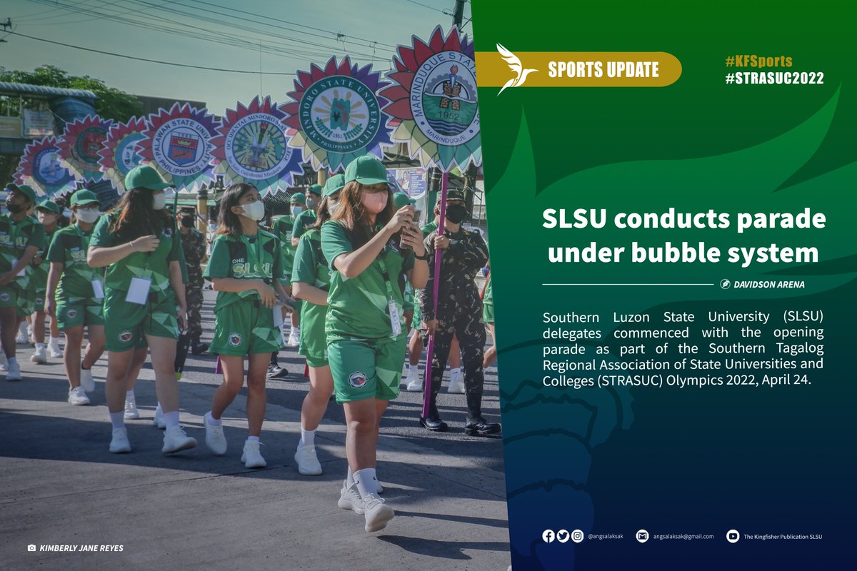 angsalaksak's tweet photo. STRASUC UPDATE | SLSU conducts parade under bubble system
// Davidson Arena
Link: https://t.co/3ehlb1wQ3v
#KFSports
#STRASUC2022 https://t.co/wY1cmZyS2p